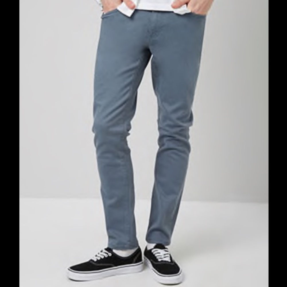 Forever 21 MEN Blue Colored Slim Fit Jeans
